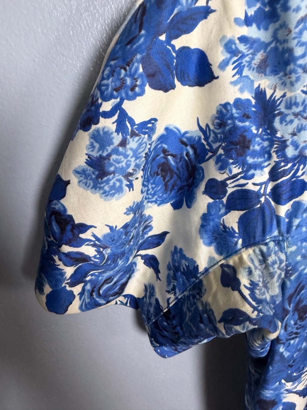 Vtg 50’s GiGi Young Blue Floral V-Neck Sheath Swing Dress 8 - Picture 8 of 8